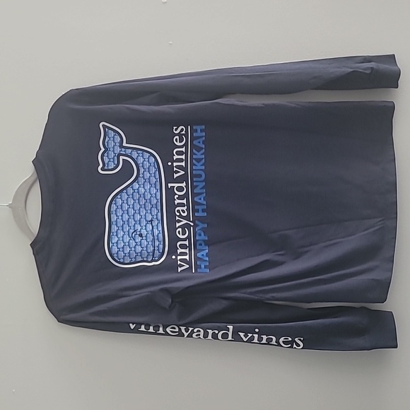 Vineyard Vines blue Happy Hanukkah long sleeve tee size XS - Picture 5 of 5